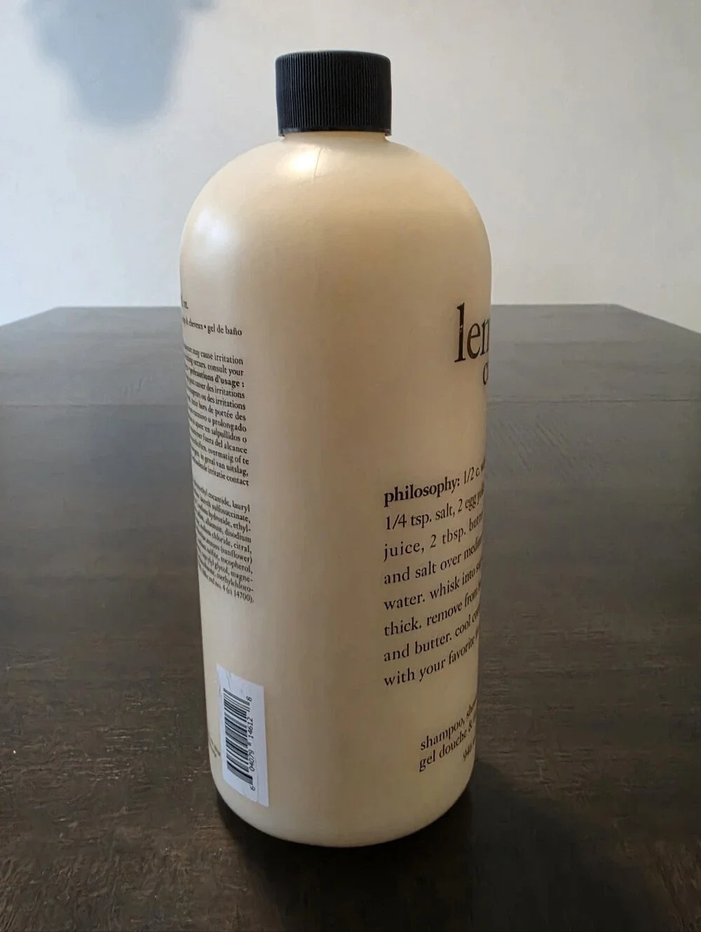 Philosophy Lemon Custard 3in1 Shampoo Shower Gel Bubble Bath 32oz